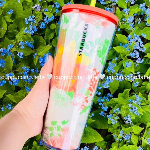Starbucks Accessories - 🌈NEW🌹2021 Starbucks Mexico Multi Color Rose Flower Pixel Print Venti Tumbler
